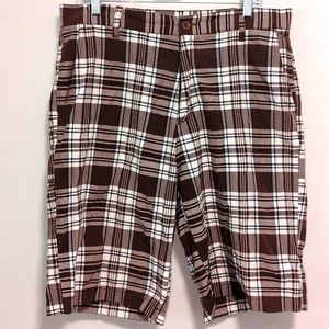 Vercho Brown Plaid Casual Shorts